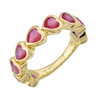 Color Gemstone Hearts Ring.