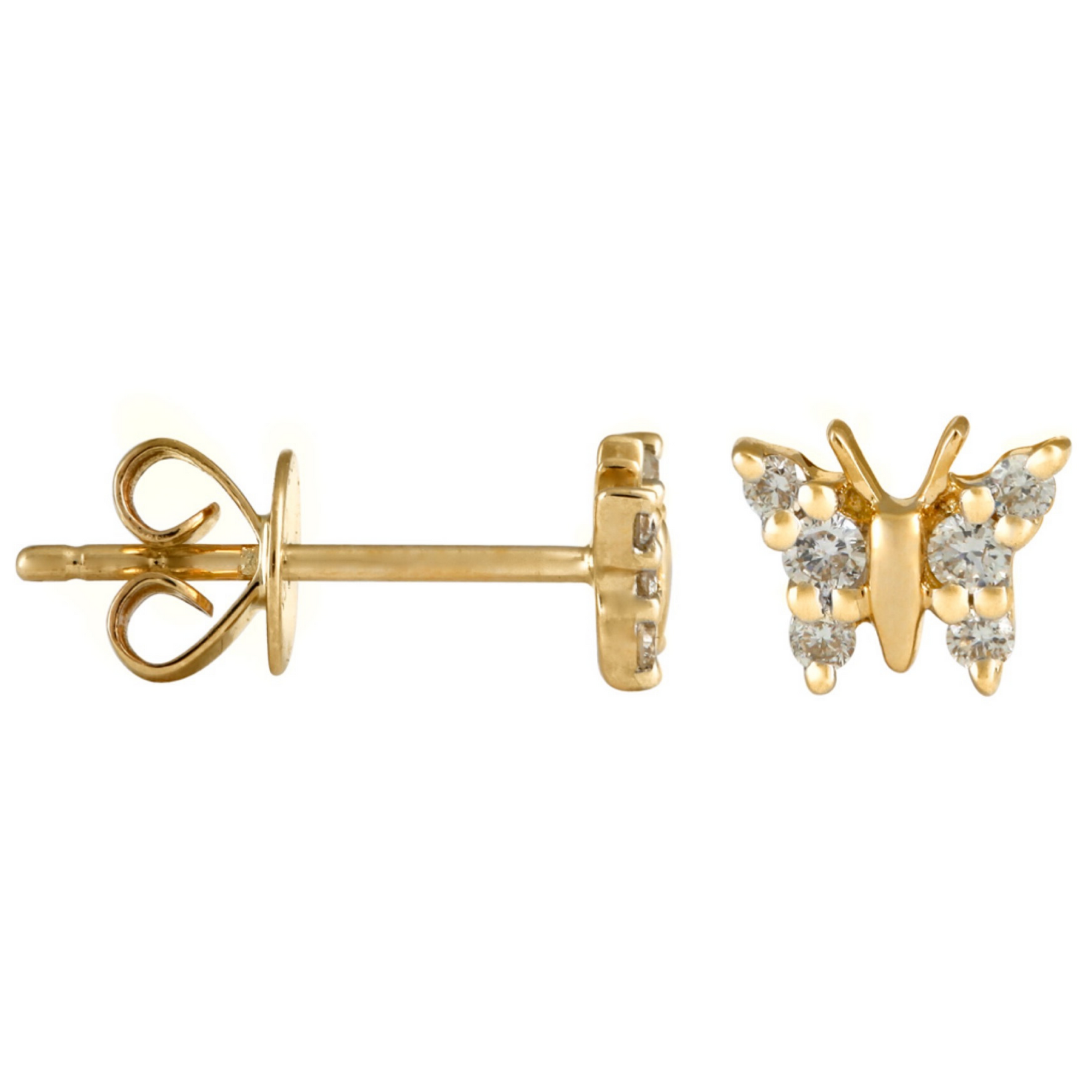 Yellow Diamond Butterfly Studs.