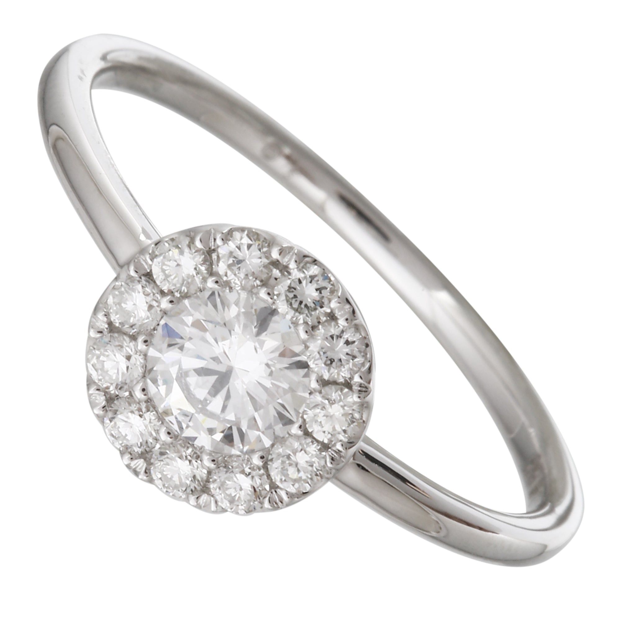 Halo Stack Band Engagement Ring.