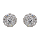 Diamond Halo Stud Earrings.