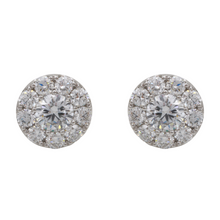 Diamond Halo Stud Earrings.