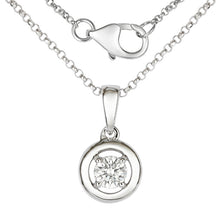 Diamond Center Circle Pendant Necklace.