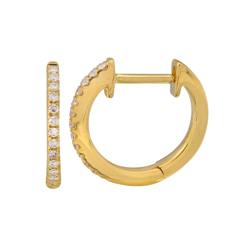 12mm Diamond Hoop Earrings.