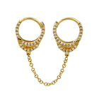 Diamond Double Handcuff Hoop Earring.