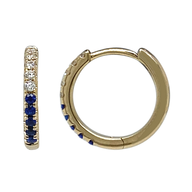 Diamond Sapphire Hoops 12.5mm.
