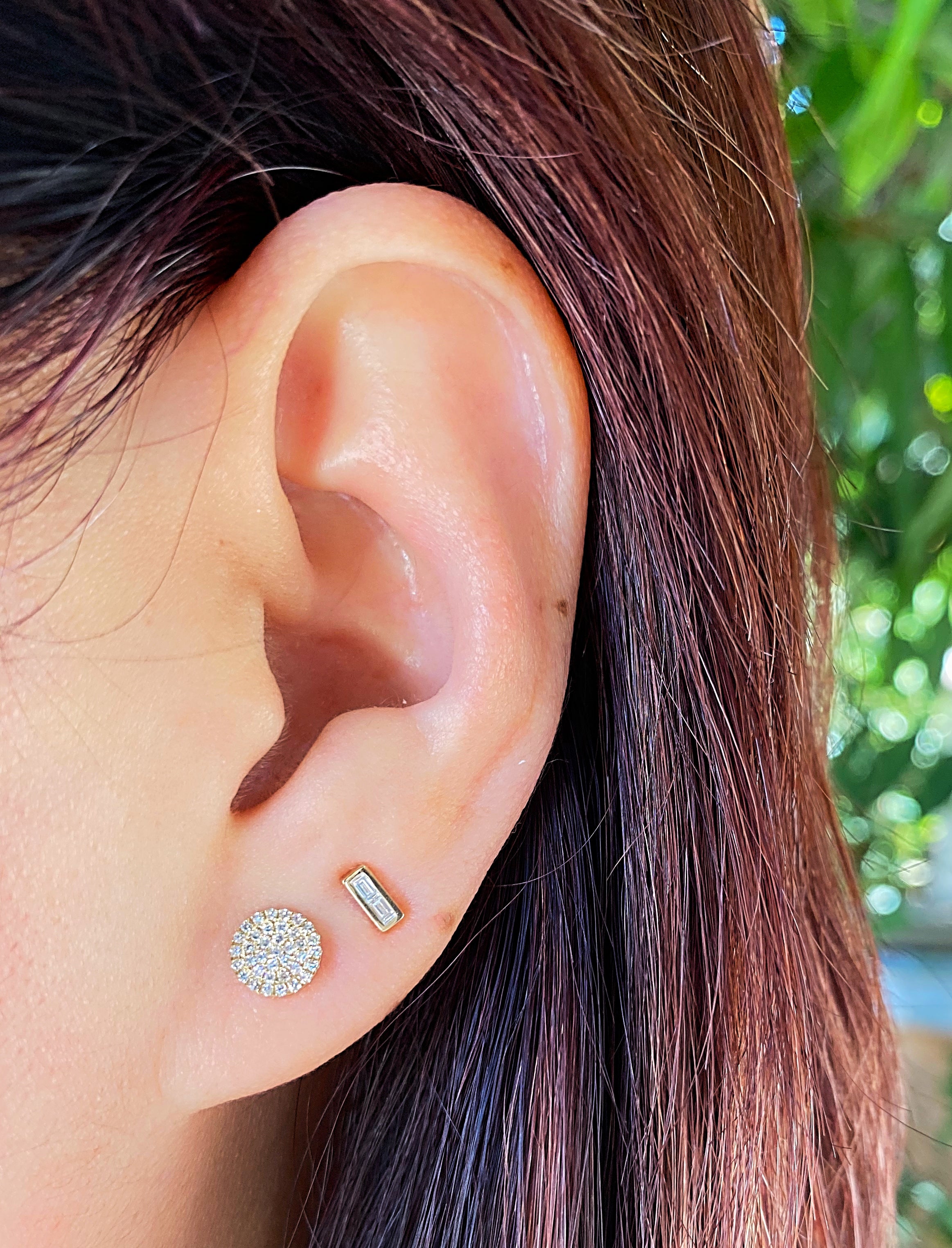 Mini Baguette Bar Earrings.