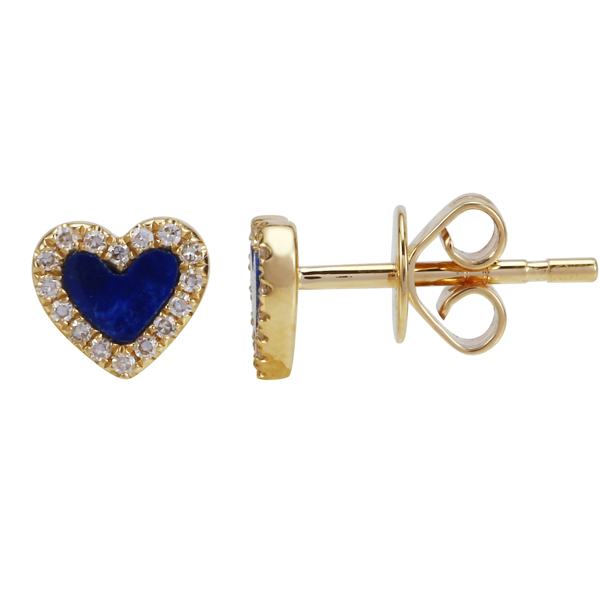 Mini Gemstone Halo Heart Studs.
