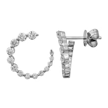 Graduated Diamond Spiral Stud Earrings.