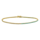 Half Emerald Diamond Crown Prong Tennis Bracelet.