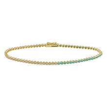 Half Emerald Diamond Crown Prong Tennis Bracelet.