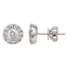 Diamond Halo Stud Earrings.