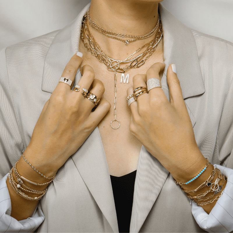 Enhancer Pendant Paper Link Chain Necklace.