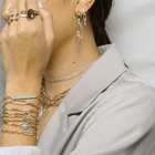 Enhancer Pendant Paper Link Chain Necklace.