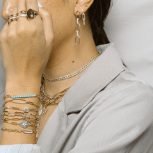Enhancer Pendant Paper Link Chain Necklace.