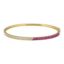 Diamond Rhodium Gemstone Bangle.