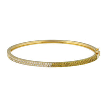 Diamond Rhodium Gemstone Bangle.