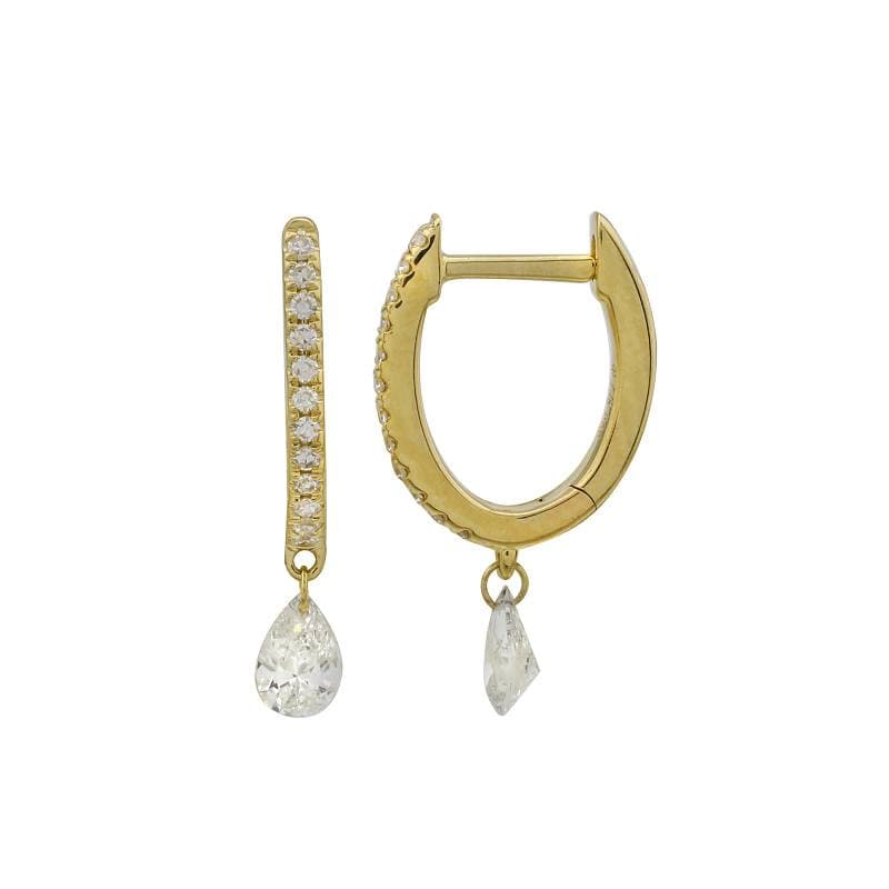 Floating Pear Diamond Oval Huggies.