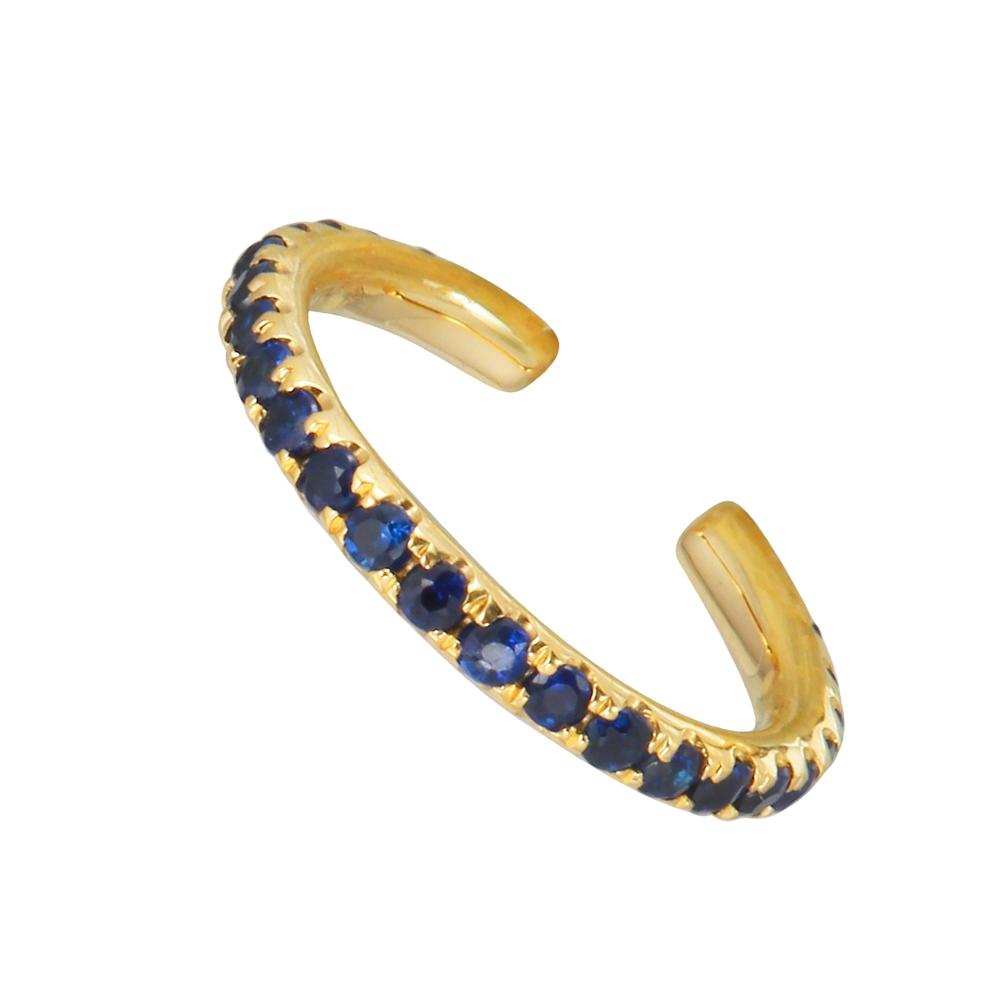 Blue Sapphire Single Ear Cuff.