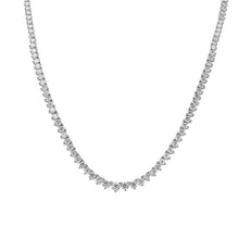 7 Carat Graduated 3-Prong Diamond Tennis Necklace.
