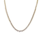 7 Carat Graduated 3-Prong Diamond Tennis Necklace.