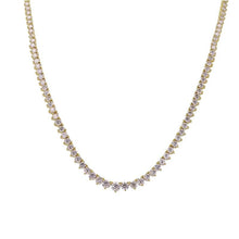 7 Carat Graduated 3-Prong Diamond Tennis Necklace.