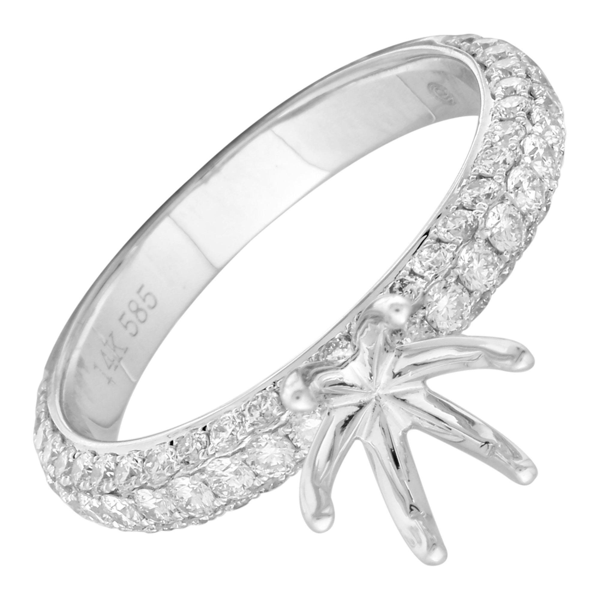 14k White Gold ECOMARK® Created Diamond Semi-Mount Engagement Ring (1.0 cttw, E-F, VS2-SI1) - ecomarkdiamonds