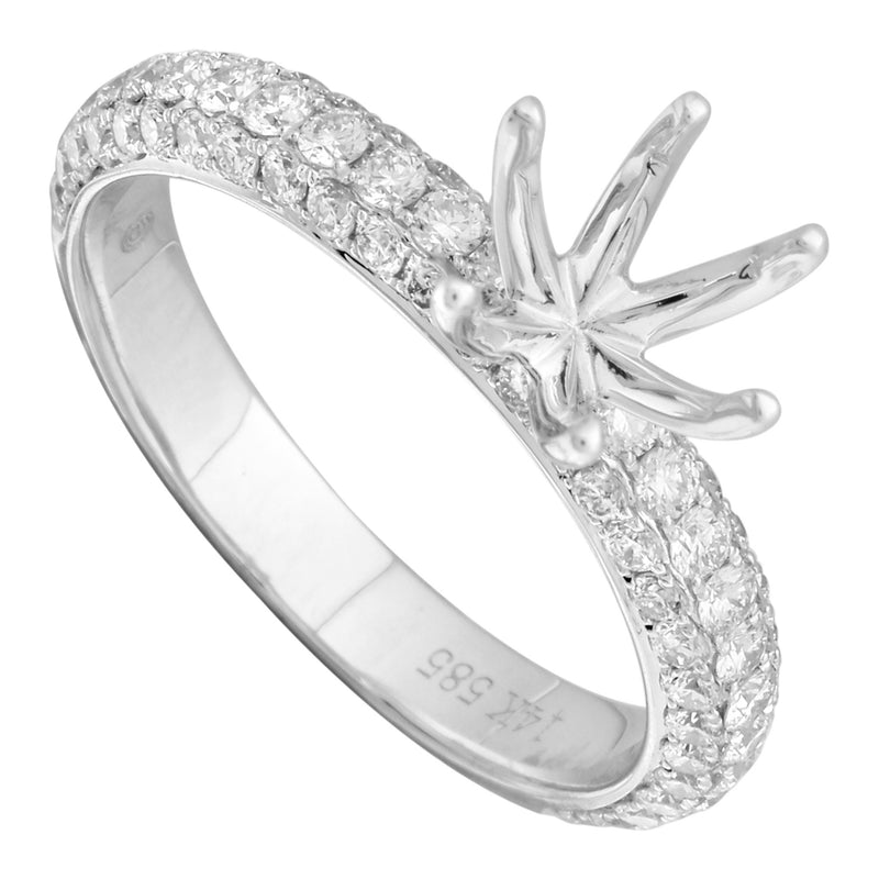 14k White Gold ECOMARK® Created Diamond Semi-Mount Engagement Ring (1.0 cttw, E-F, VS2-SI1) - ecomarkdiamonds
