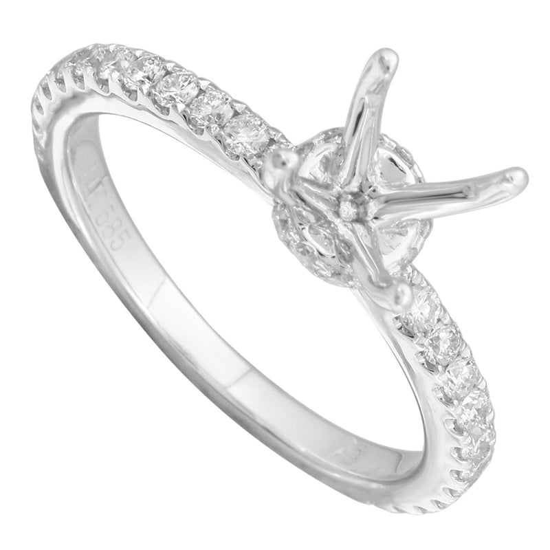 14k White Gold ECOMARK® Created Diamond Semi-Mount Engagement Ring (1/2 cttw, E-F Color, VS2-SI1) - ecomarkdiamonds