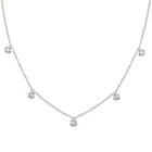 14k White Gold ECOMARK® Created Diamond Station Charm Necklace (1/4 cttw, E-F, VS2-SI1), 16+2" - ecomarkdiamonds