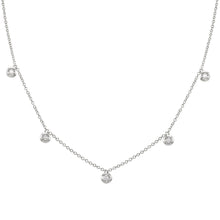 14k White Gold ECOMARK® Created Diamond Station Charm Necklace (1/4 cttw, E-F, VS2-SI1), 16+2" - ecomarkdiamonds