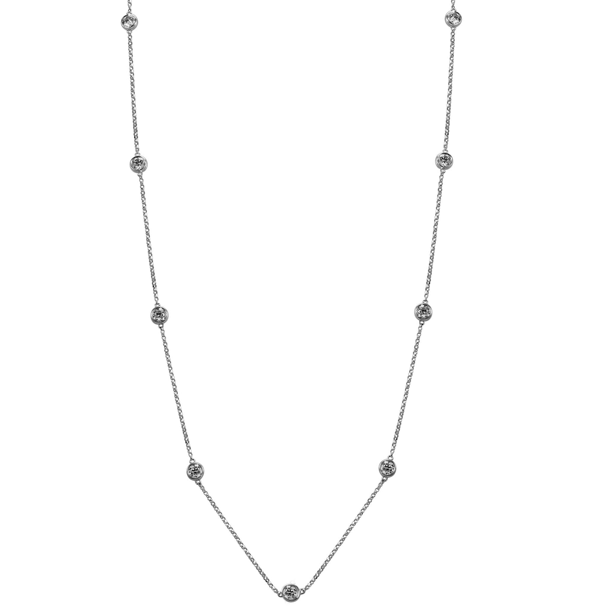 14k White Gold ECOMARK® Created Diamond Strand Necklace (1.53 cttw, E-F Color, VS2-SI1), 16-18" - ecomarkdiamonds