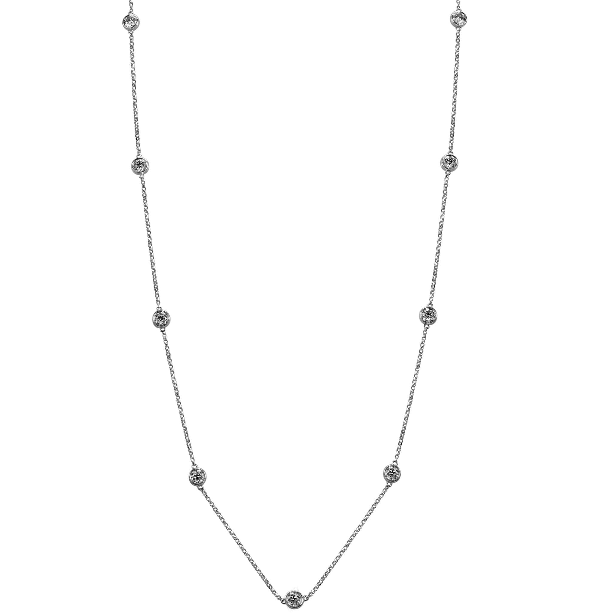 14k White Gold ECOMARK® Created Diamond Strand Necklace (1.53 cttw, E-F Color, VS2-SI1), 16-18" - ecomarkdiamonds