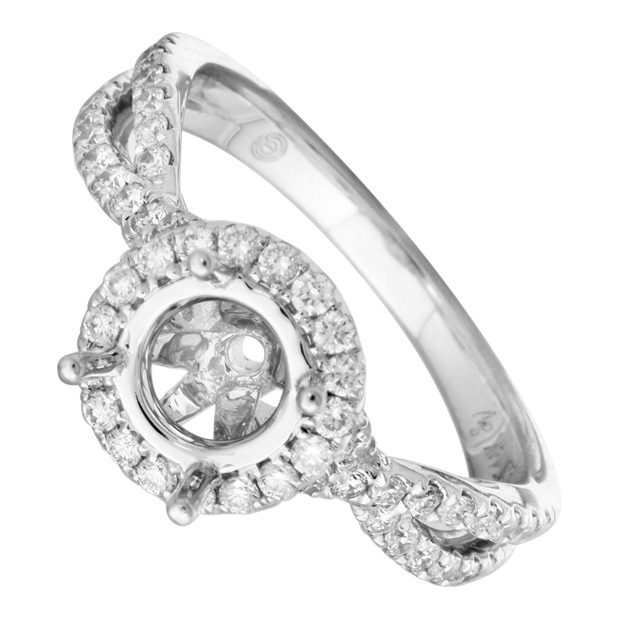14k White Gold StarVinci™ Created Diamond Semi-Mount Wedding Ring (1/2 cttw, E-F Color, VS2-SI1) - ecomarkdiamonds