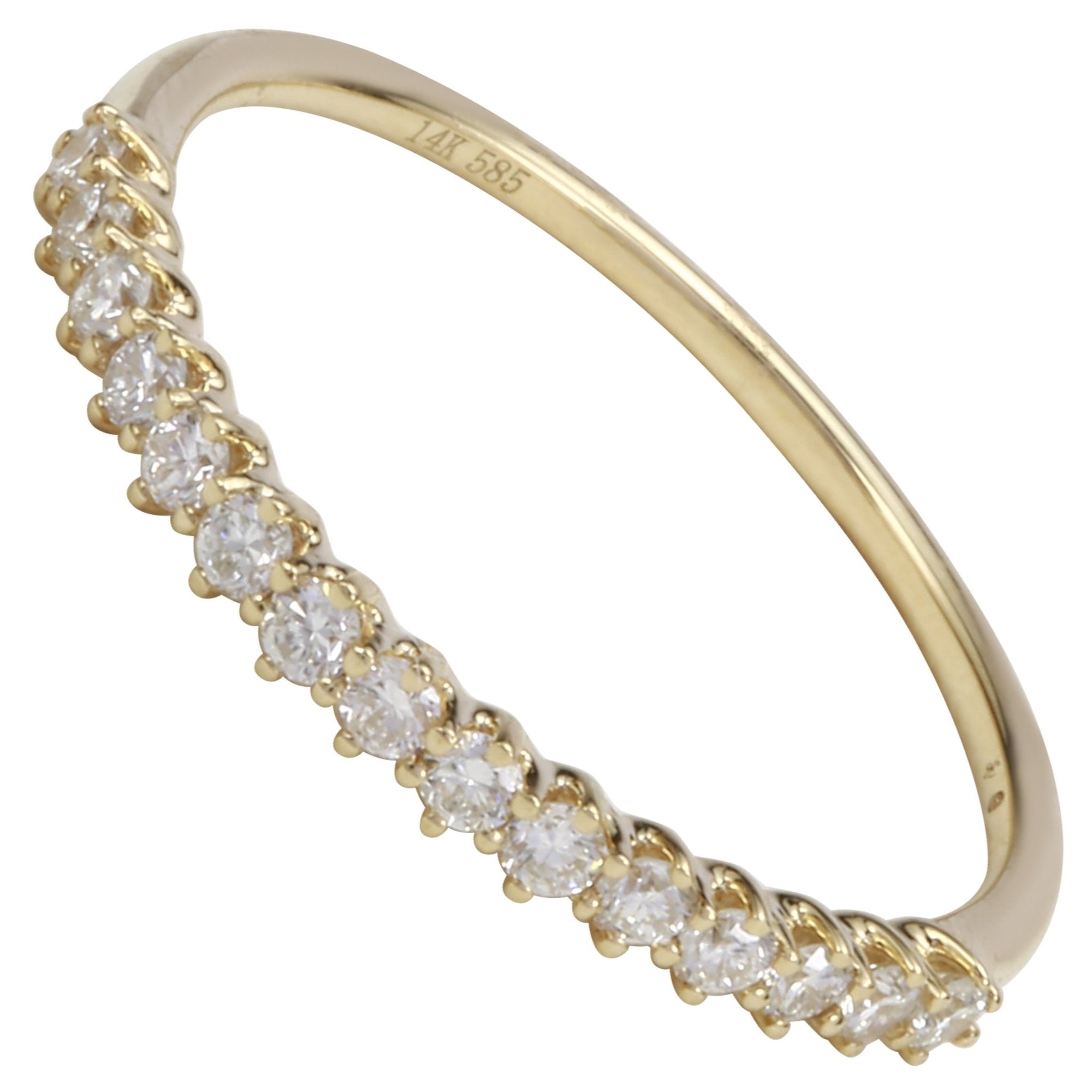 14k Yellow Gold ECOMARK® Created Diamond Anniversary Ring (1/4 cttw, E-F Color, VS2-SI1 Clarity) - ecomarkdiamonds