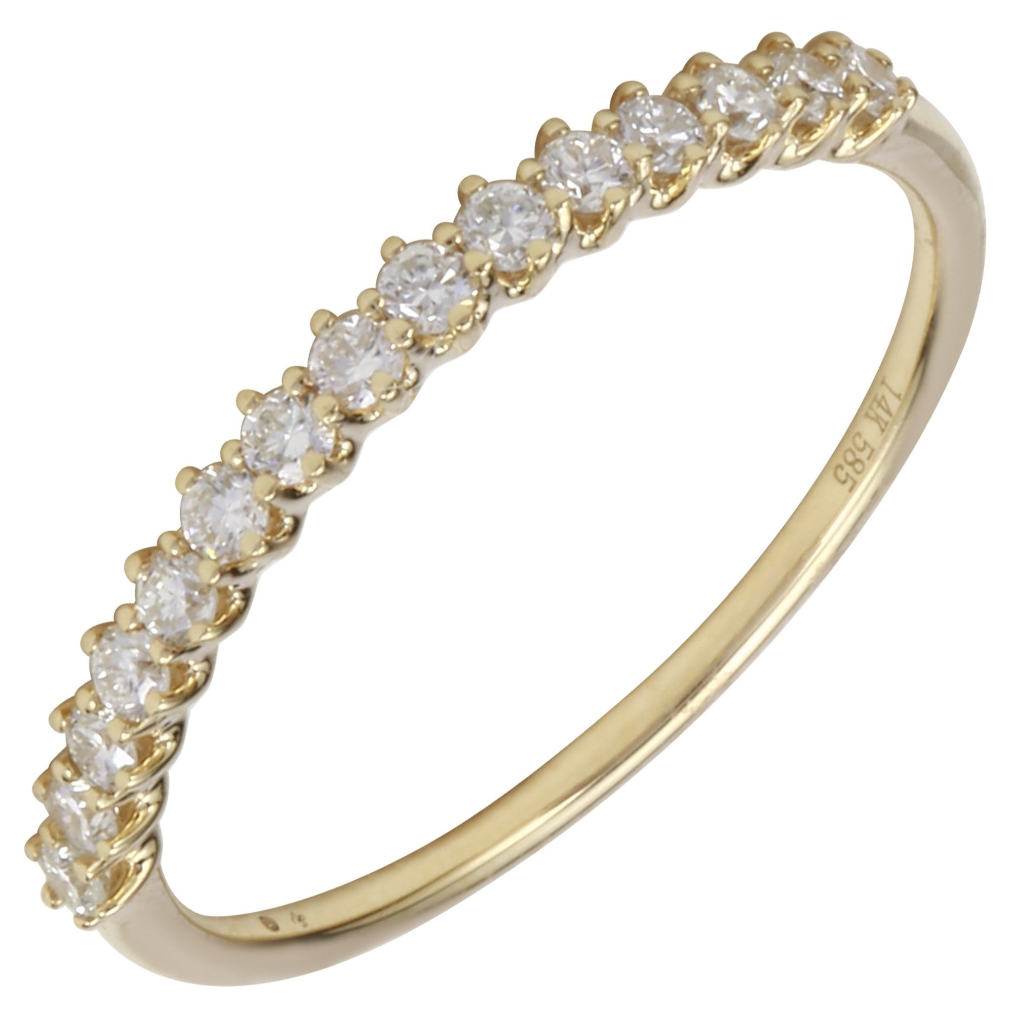 14k Yellow Gold ECOMARK® Created Diamond Anniversary Ring (1/4 cttw, E-F Color, VS2-SI1 Clarity) - ecomarkdiamonds