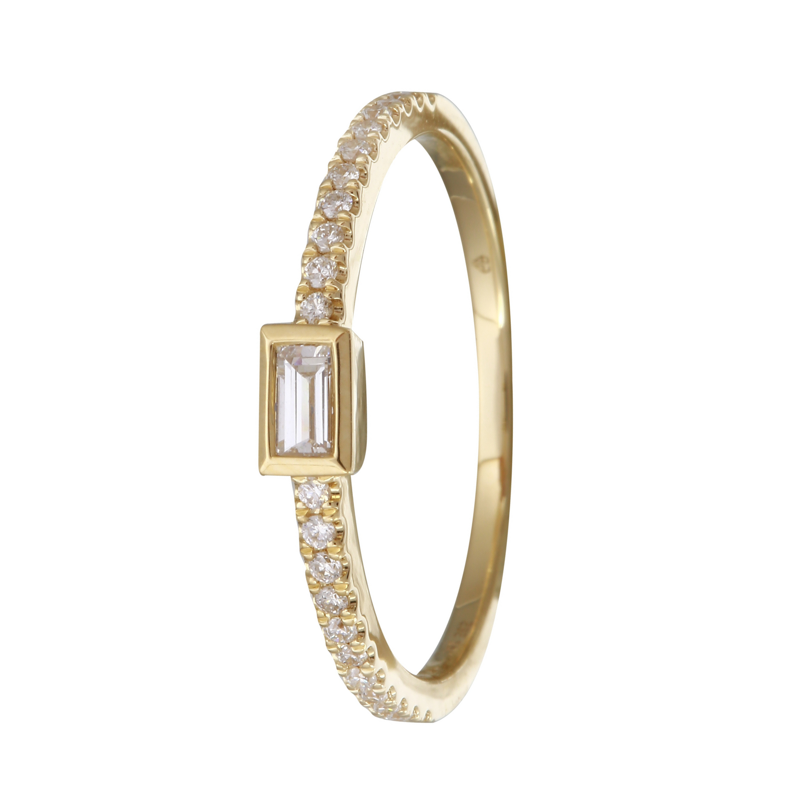 Solitaire Baguette Stack Ring.