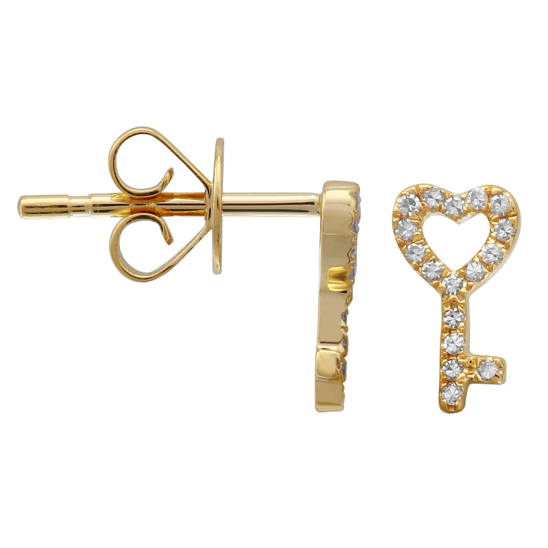Heart Key Earrings.