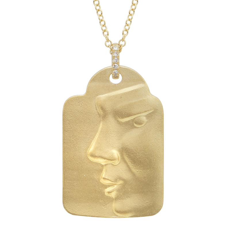 Engravable Face Tag Pendant.