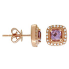 Amethyst Cushion Stud Earrings.
