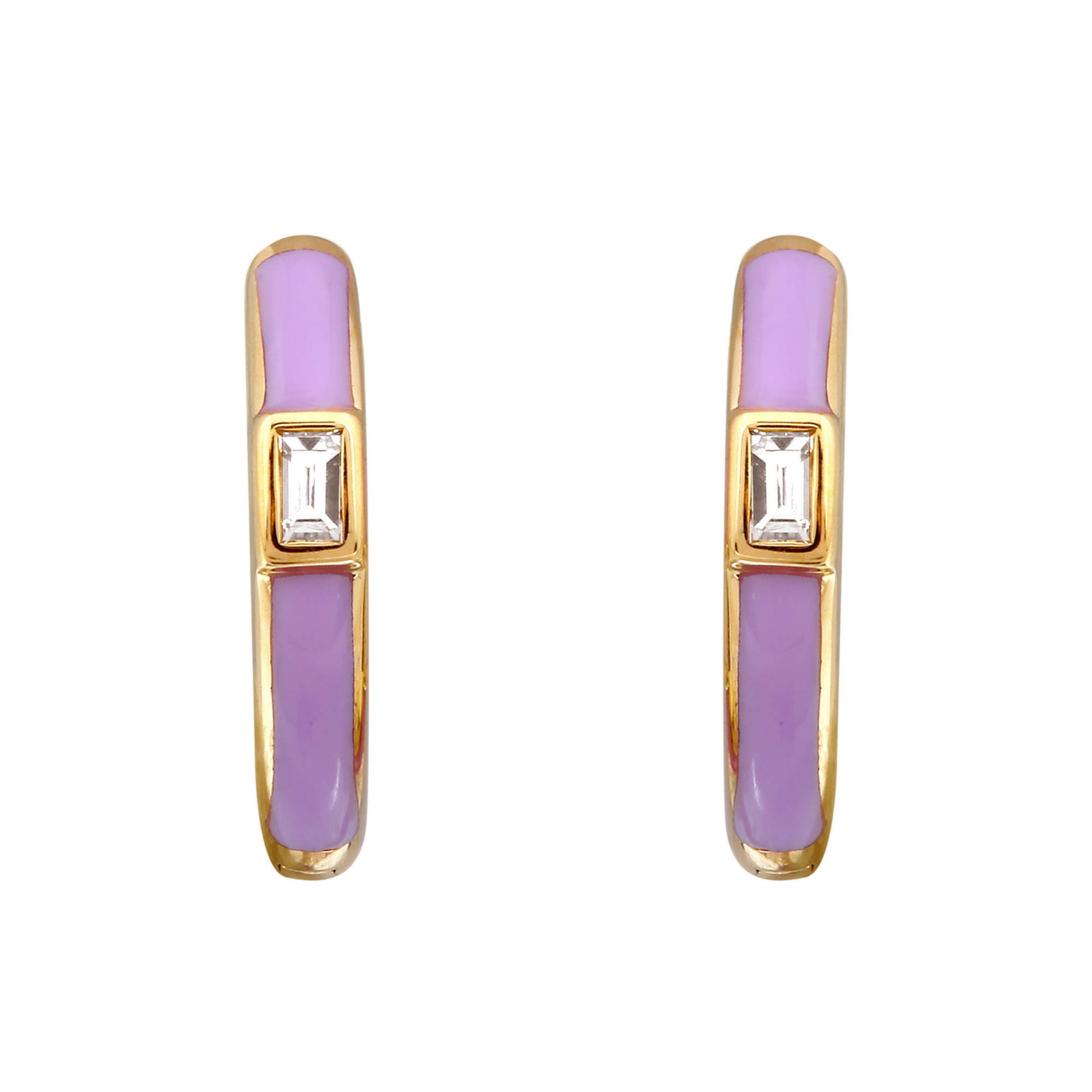 Lavender Baguette Hoops.