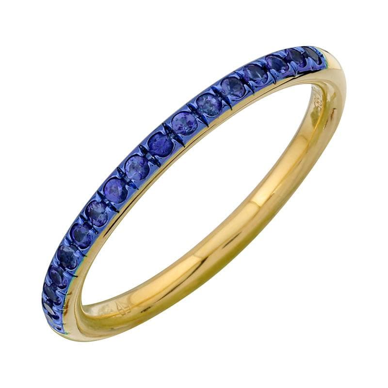 Rhodium Gemstone Thin Band.