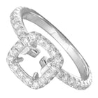 Square Halo Semi-Mount Engagement Ring.