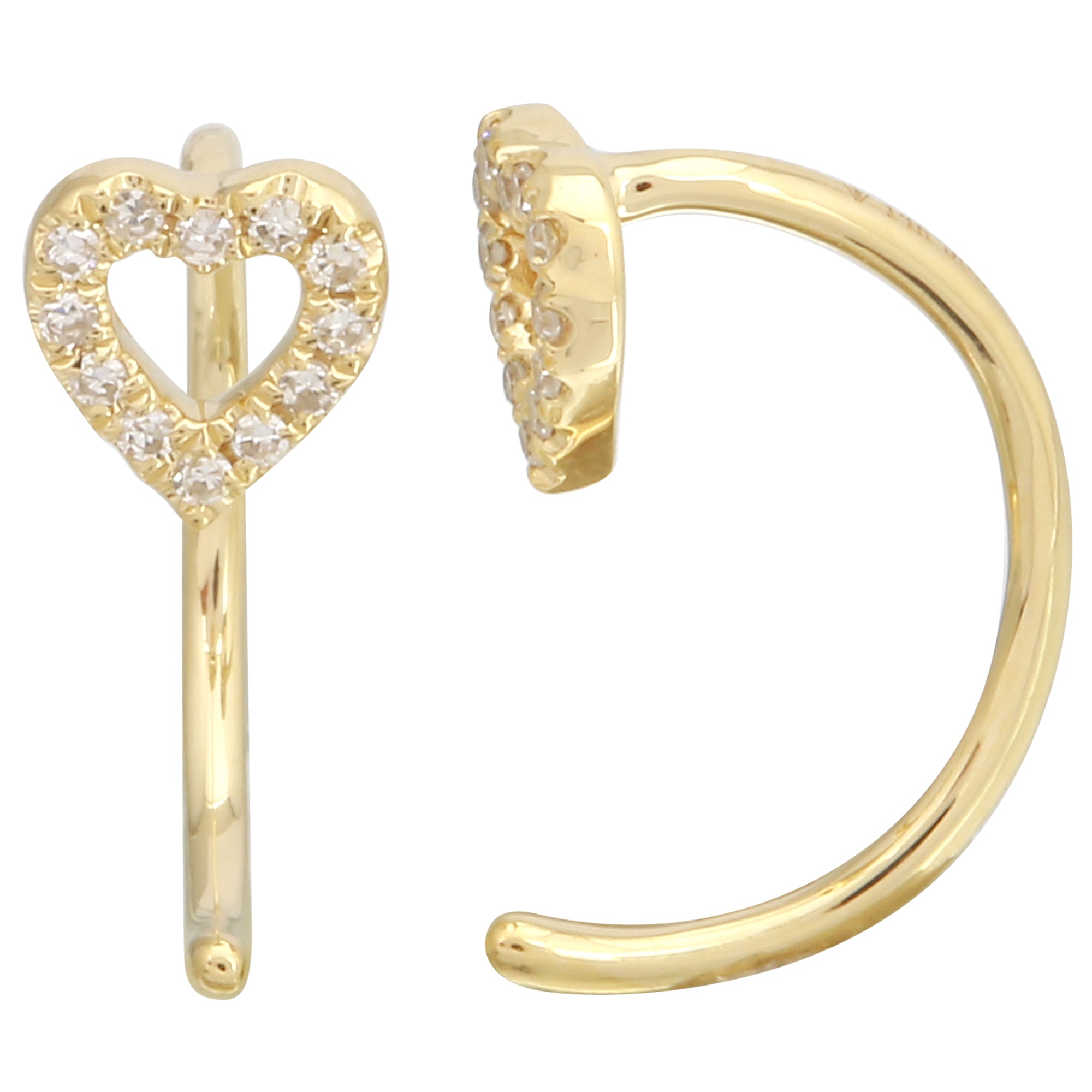 Open Heart Ear Jacket Threader.