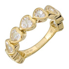 Color Gemstone Hearts Ring.