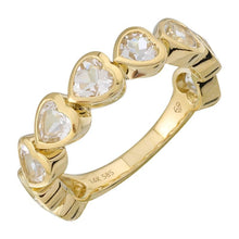Color Gemstone Hearts Ring.