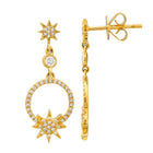 Dangling Sun Hoop Studs.