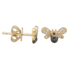 Black Diamond Bee Earrings.