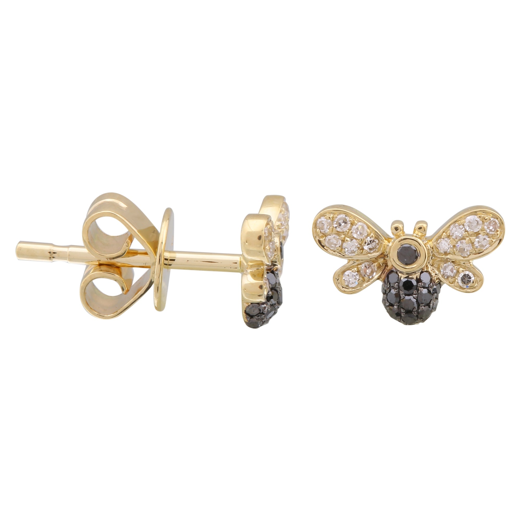 Black Diamond Bee Earrings.
