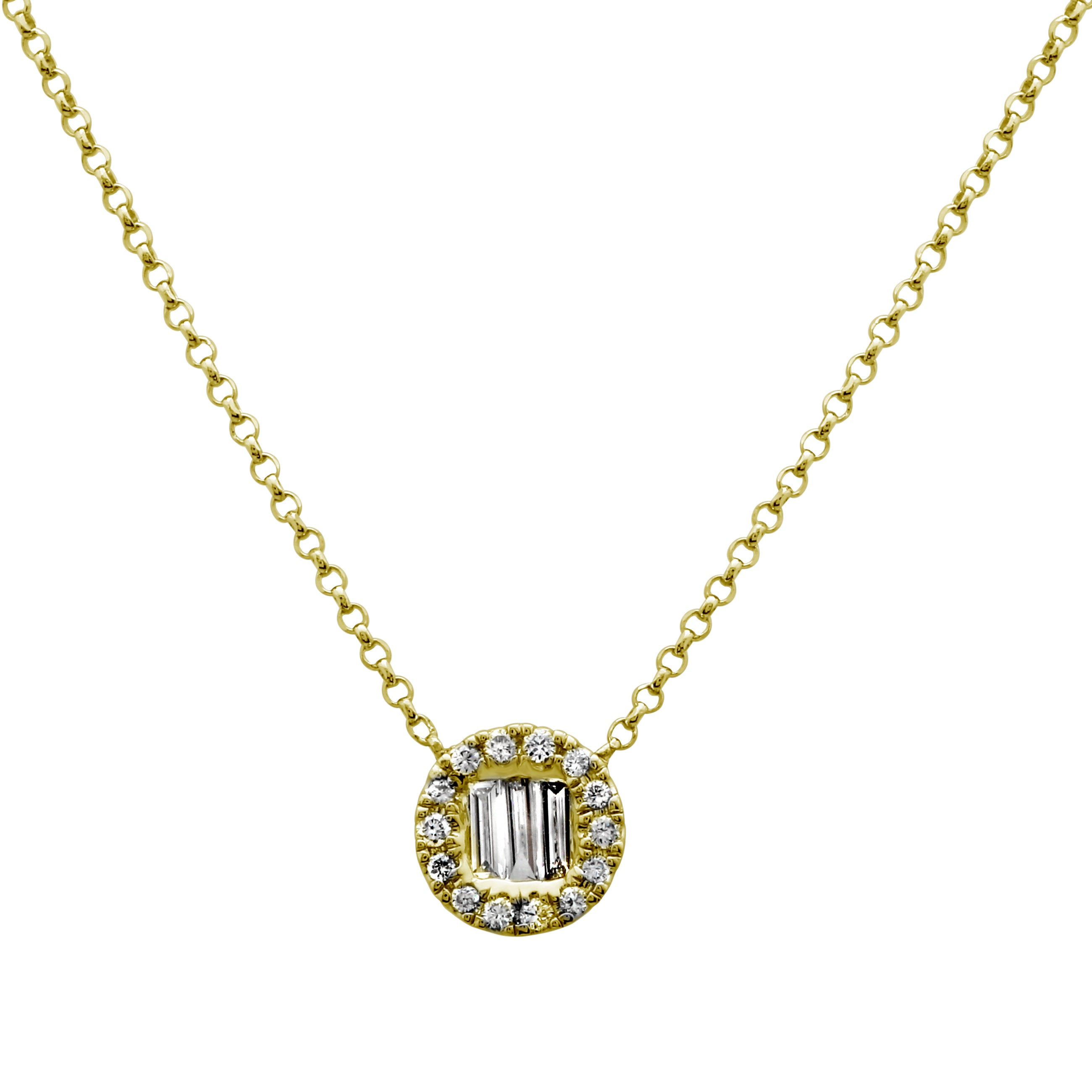 Baguette Disc Pendant.