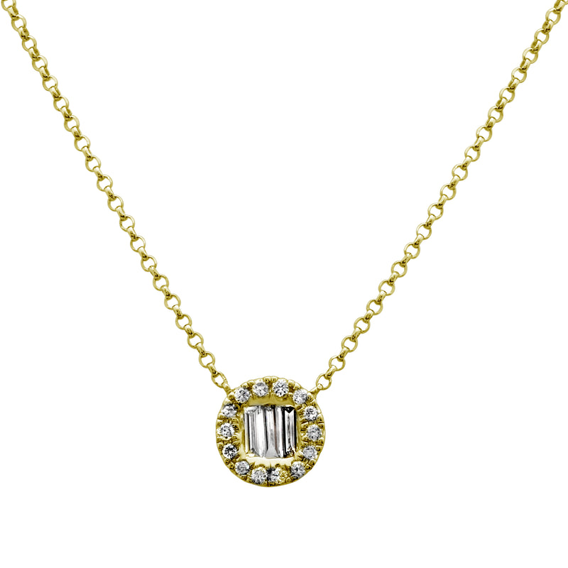 Baguette Disc Pendant.